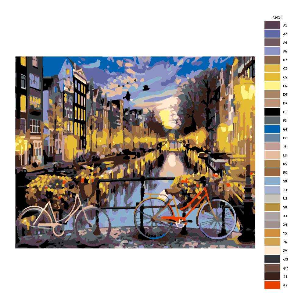Návod pro malování podle čísel Kola v Amsterdamu