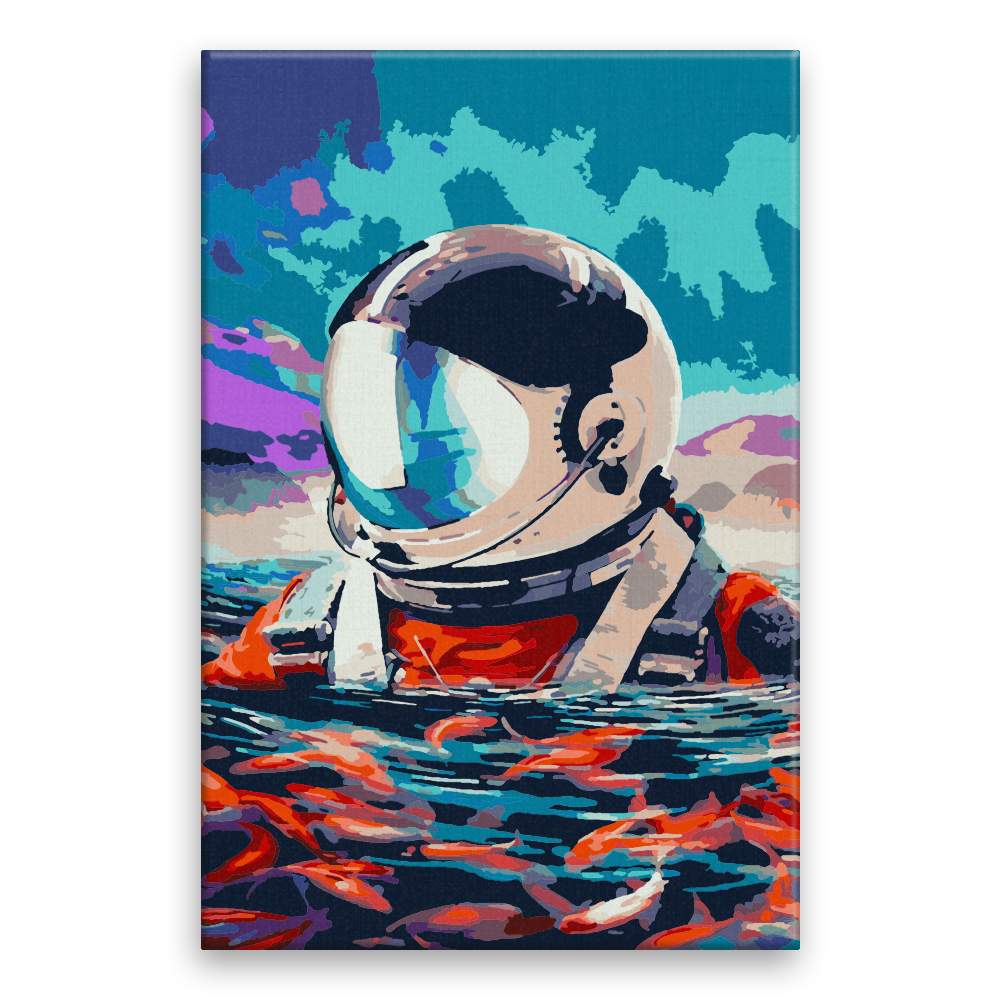 Malování podle čísel Plovoucí astronout
