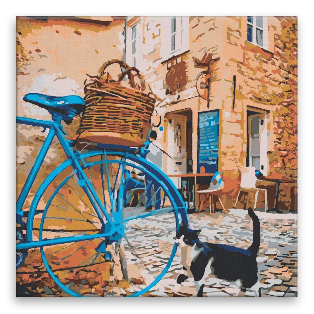 Malování podle čísel Modré kolo a kočka