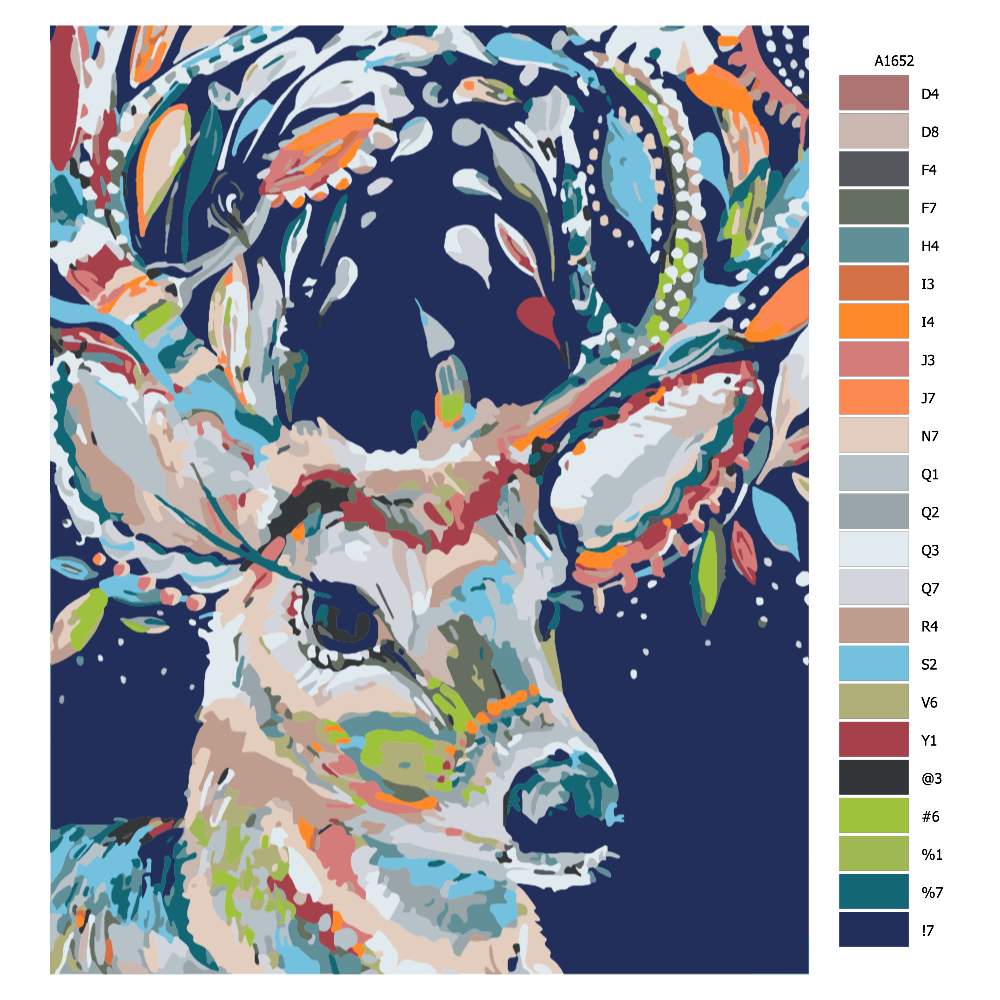 Návod pro malování podle čísel Karnevalový jelen