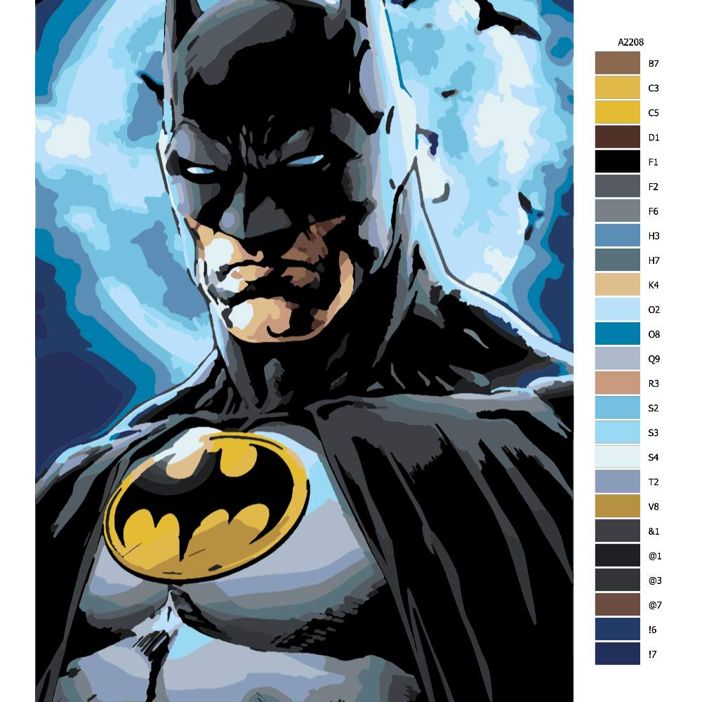 Návod pro malování podle čísel Batman 03