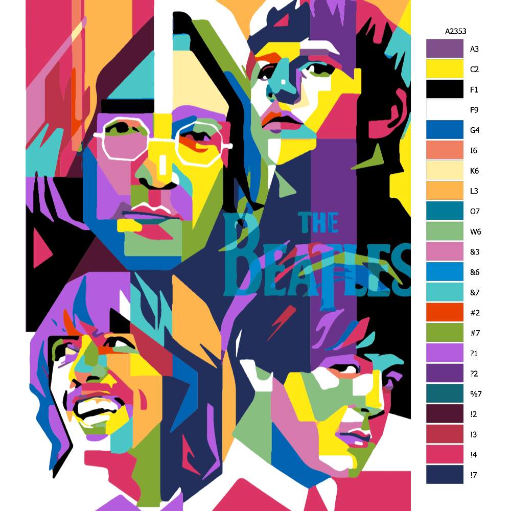 Návod pro malování podle čísel The Beatles