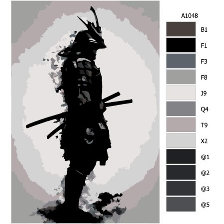 Pokyny na maľovanie podľa čísel Ozbrojený samuraj