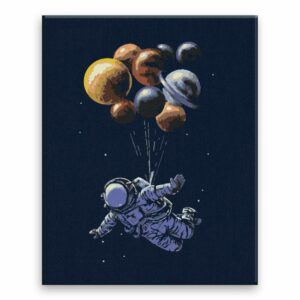 Maľovanie podľa čísel Astronout a balonky