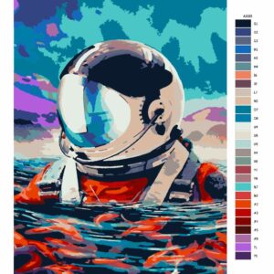 Pokyny na maľovanie podľa čísel Plovoucí astronout
