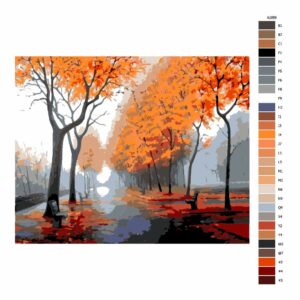 Pokyny na maľovanie podľa čísel Podzim v ulicích