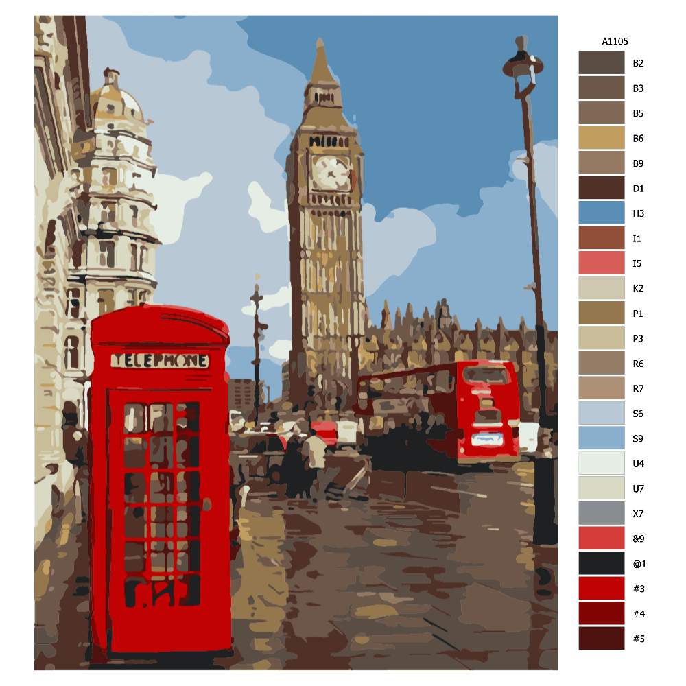 Maľovanie podľa čísel Londýnský Big Ben