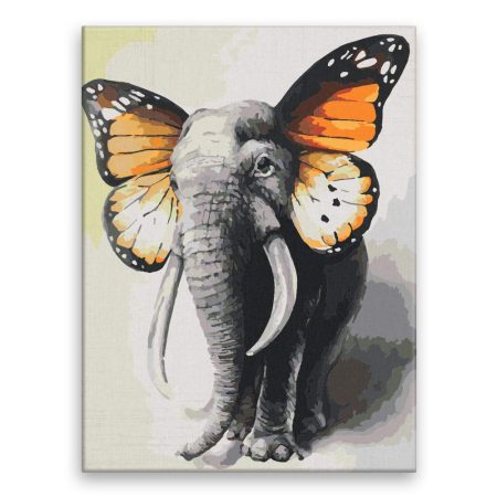 Maľovanie podľa čísel Slon s motýlími křídly
