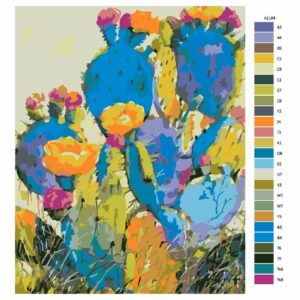 Pokyny na maľovanie podľa čísel Různobarevný kaktus