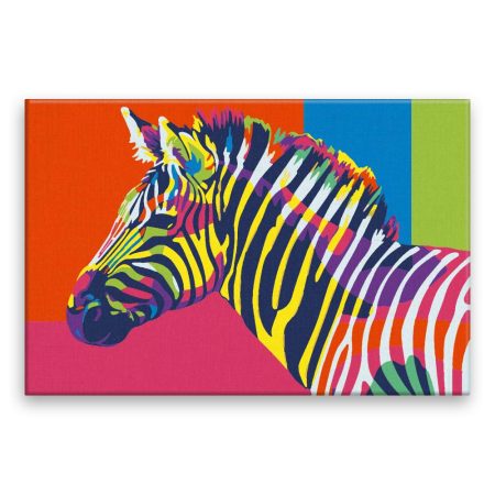 Maľovanie podľa čísel Zebra v barvách