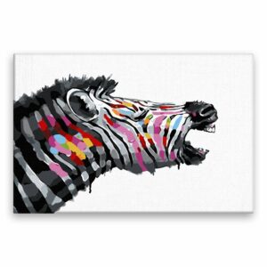 Maľovanie podľa čísel Zebra z boku v barvách