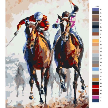 Pokyny na maľovanie podľa čísel Žokej na koni