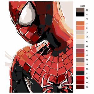 Pokyny na maľovanie podľa čísel Spider man