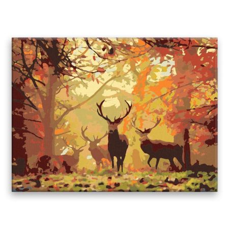 Maľovanie podľa čísel Podzim s jeleny