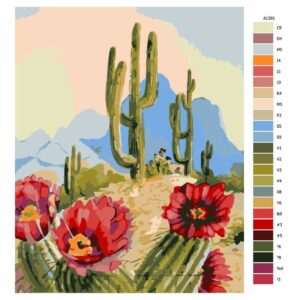 Pokyny na maľovanie podľa čísel Mexický kaktus