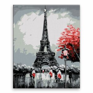 Maľovanie podľa čísel Eiffel Tower na podzim