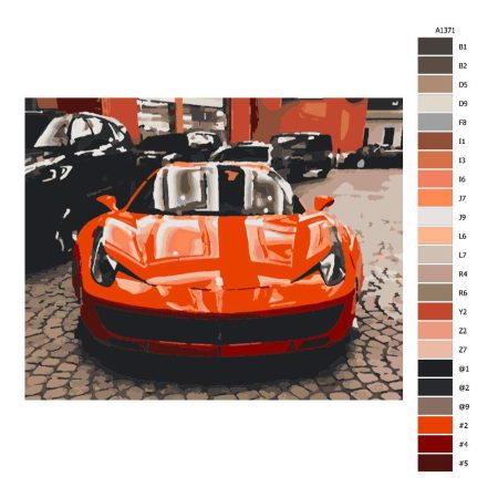Pokyny na maľovanie podľa čísel Červené Ferrari
