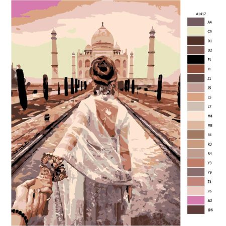 Pokyny na maľovanie podľa čísel Pojď se mnou Taj Mahal