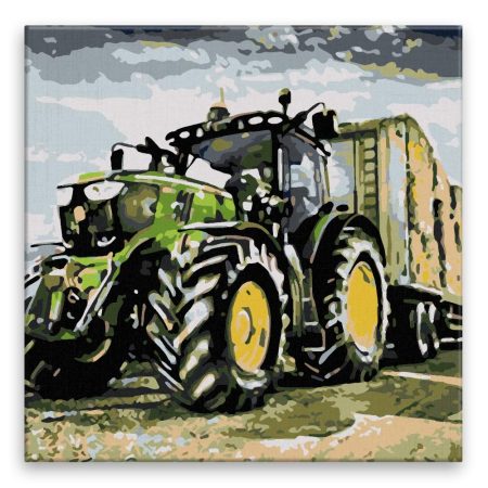Maľovanie podľa čísel Traktor na poli