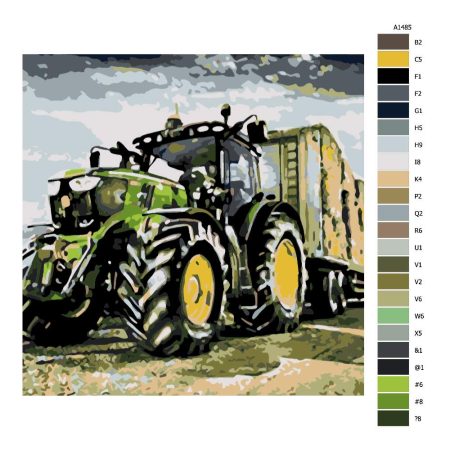 Pokyny na maľovanie podľa čísel Traktor na poli