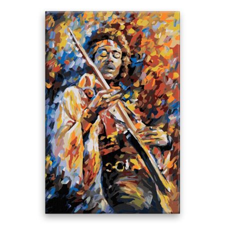 Maľovanie podľa čísel Jimi Hendrix s kytarou