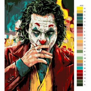 Pokyny na maľovanie podľa čísel Joker s cigaretou