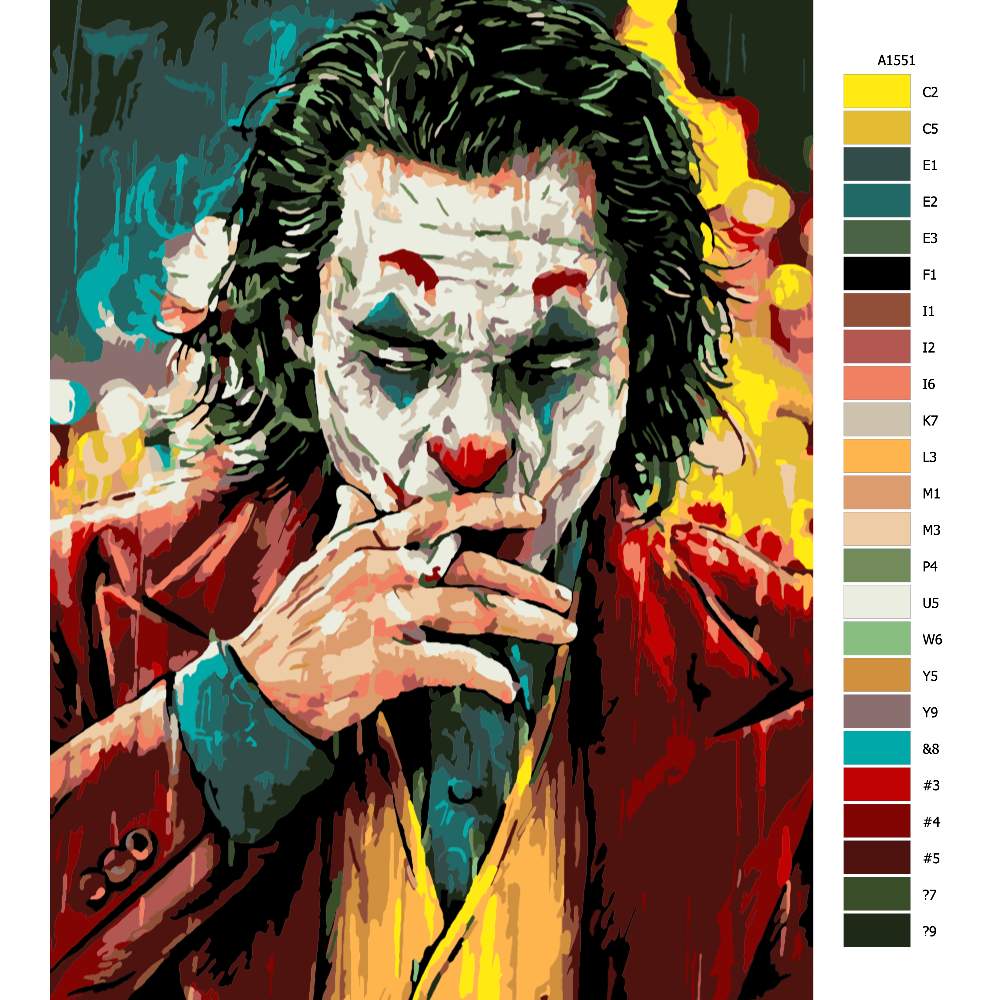 Maľovanie podľa čísel Joker s cigaretou