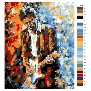 Pokyny na maľovanie podľa čísel Eric Clapton v barvách