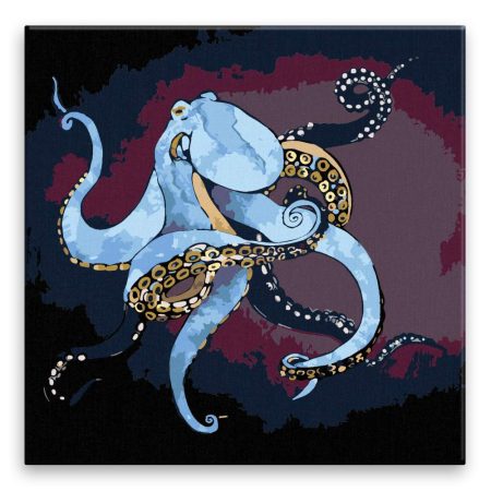 Maľovanie podľa čísel Modrá chobotnice
