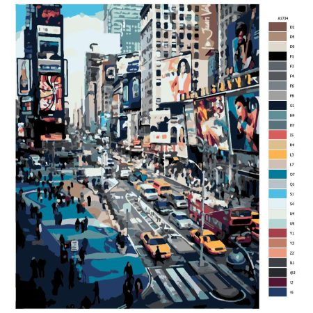 Pokyny na maľovanie podľa čísel V New Yorku ve špičce