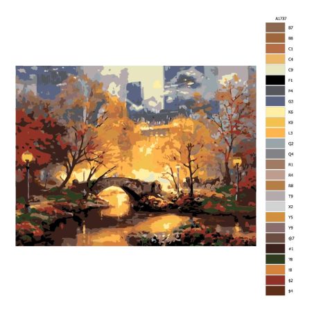 Pokyny na maľovanie podľa čísel Central Park