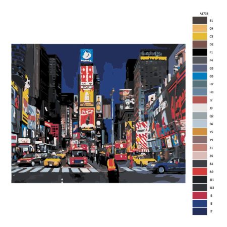 Pokyny na maľovanie podľa čísel Time Square New York