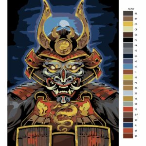Pokyny na maľovanie podľa čísel Dračí Samurai