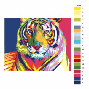 Pokyny na maľovanie podľa čísel Pohled tygra v barvách