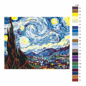 Pokyny na maľovanie podľa čísel Hvězdná noc II Van Gogh