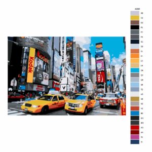 Pokyny na maľovanie podľa čísel Times Square v New Yorku