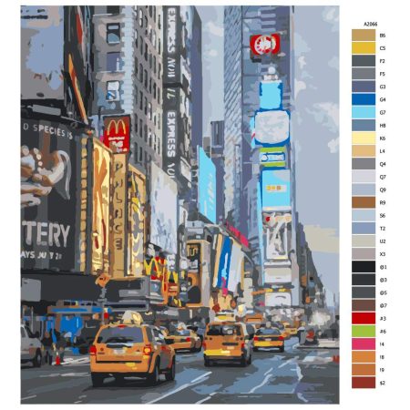 Pokyny na maľovanie podľa čísel Time Square II