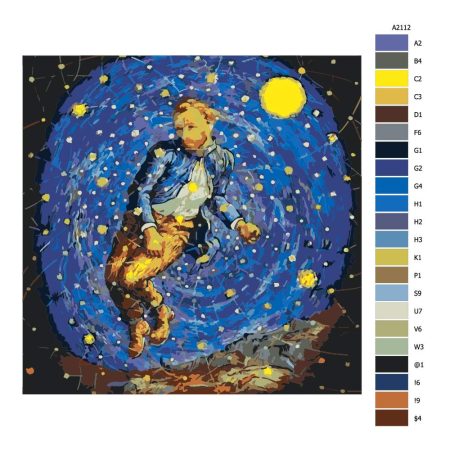 Pokyny na maľovanie podľa čísel Hvězdná obloha Van Gogh