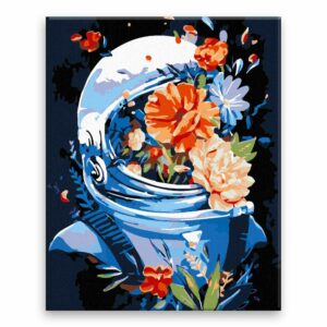 Maľovanie podľa čísel Kosmonaut plný květů