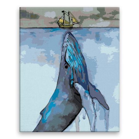 Maľovanie podľa čísel Velryba a loď