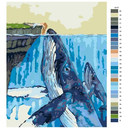 Pokyny na maľovanie podľa čísel Přátelství s velrybou