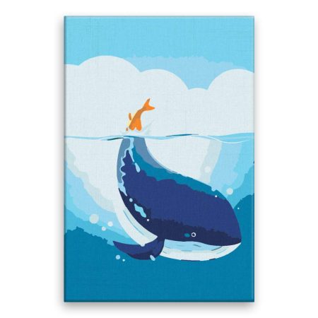 Maľovanie podľa čísel Velryba s oranžovým ocasem