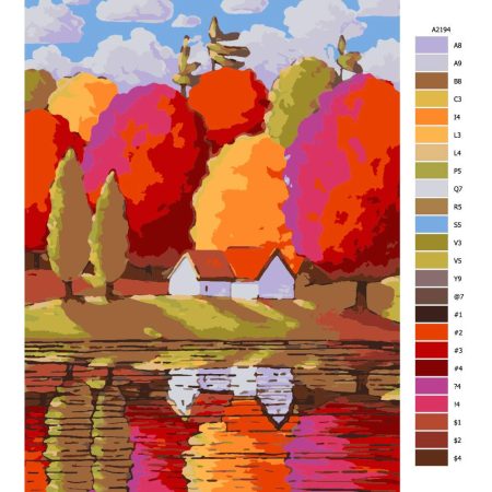 Pokyny na maľovanie podľa čísel Velké barevné stromy