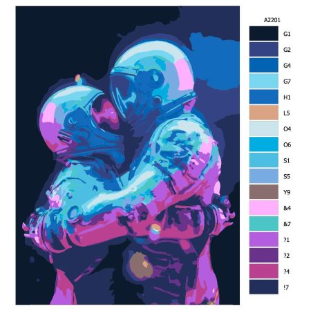 Pokyny na maľovanie podľa čísel Astronauti 02
