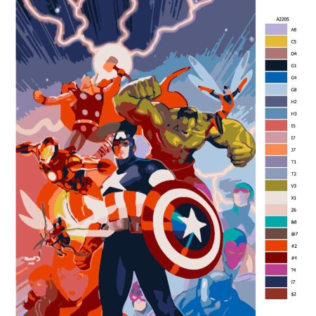 Pokyny na maľovanie podľa čísel Avangers comics