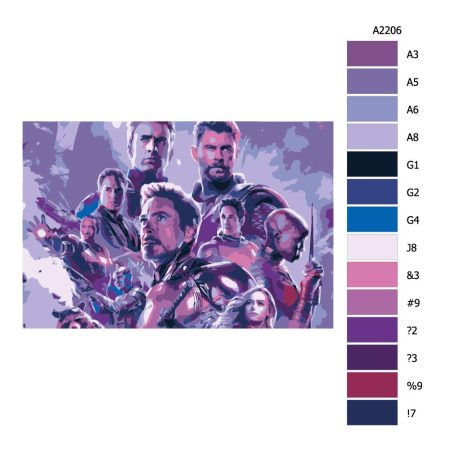 Pokyny na maľovanie podľa čísel Avengers I
