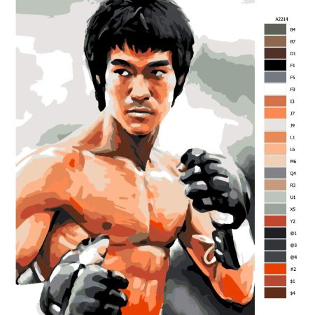 Pokyny na maľovanie podľa čísel Bruce Lee 02