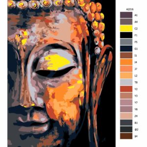 Pokyny na maľovanie podľa čísel Buddha 02