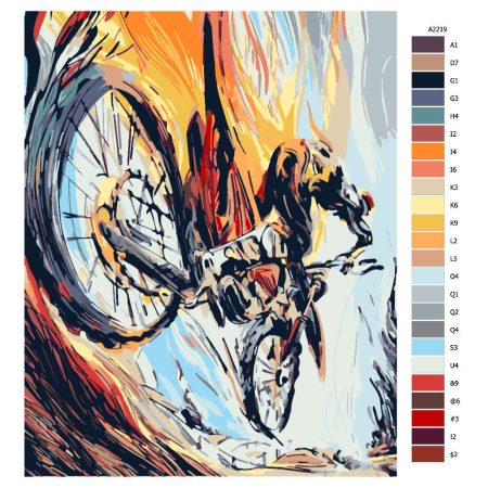 Pokyny na maľovanie podľa čísel Cyklista