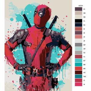 Pokyny na maľovanie podľa čísel Deadpool 02